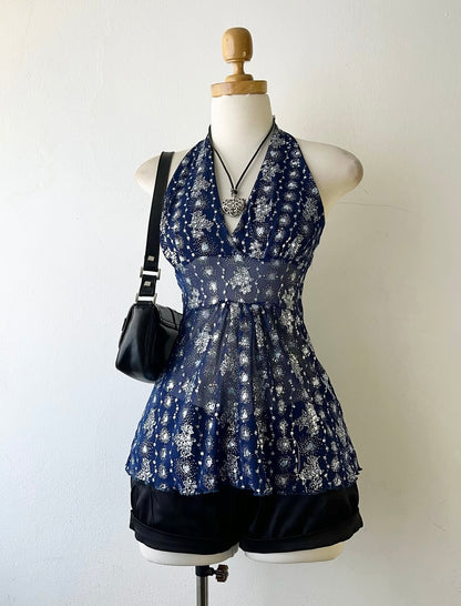 Halter top in midnight blue