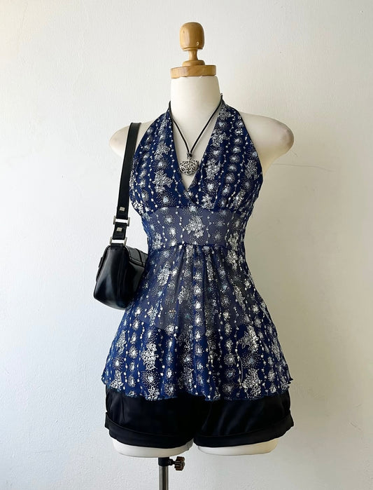 Halter top in midnight blue