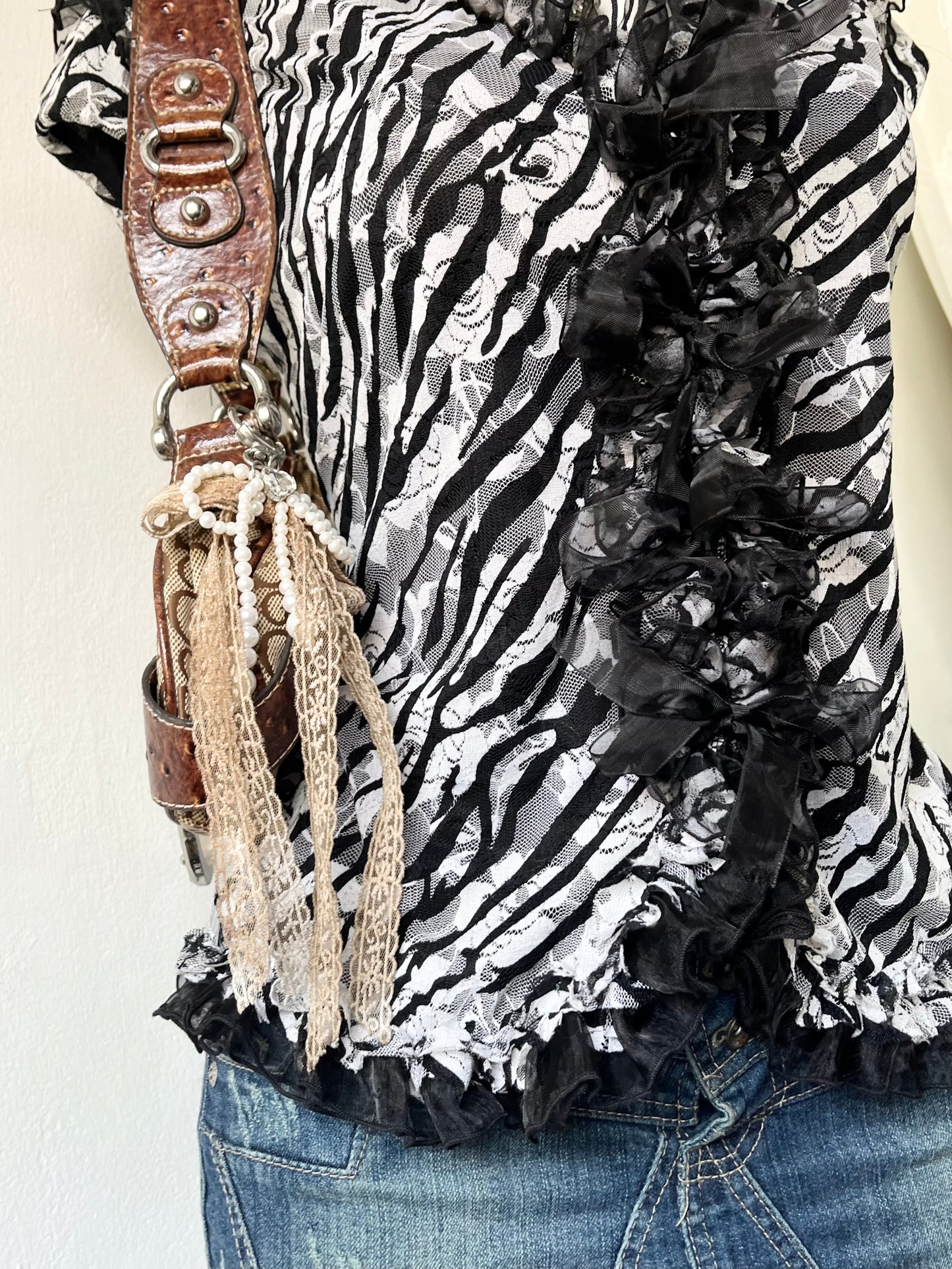 Animal print top- size M
