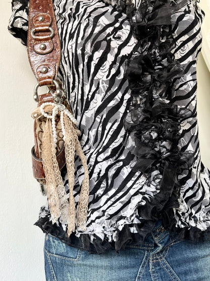 Animal print top- size M