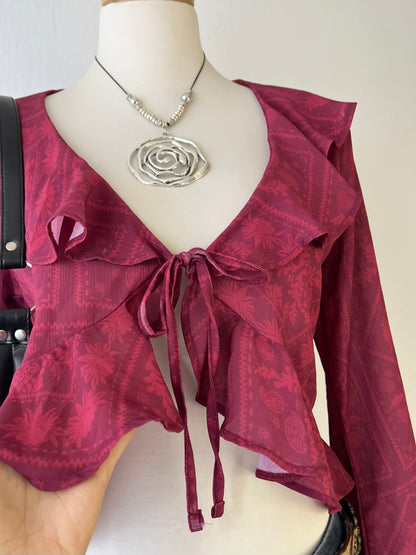 Boho chic blouse with bell sleeves