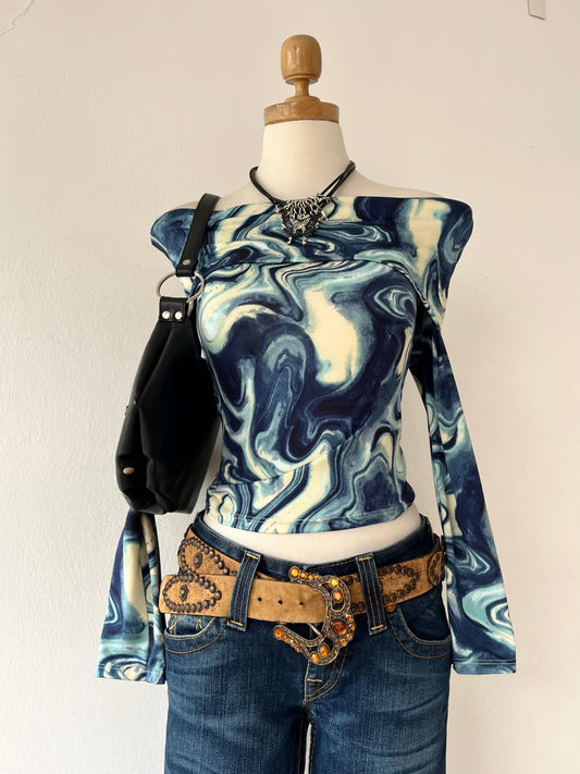 Ty dye off-shoulder top