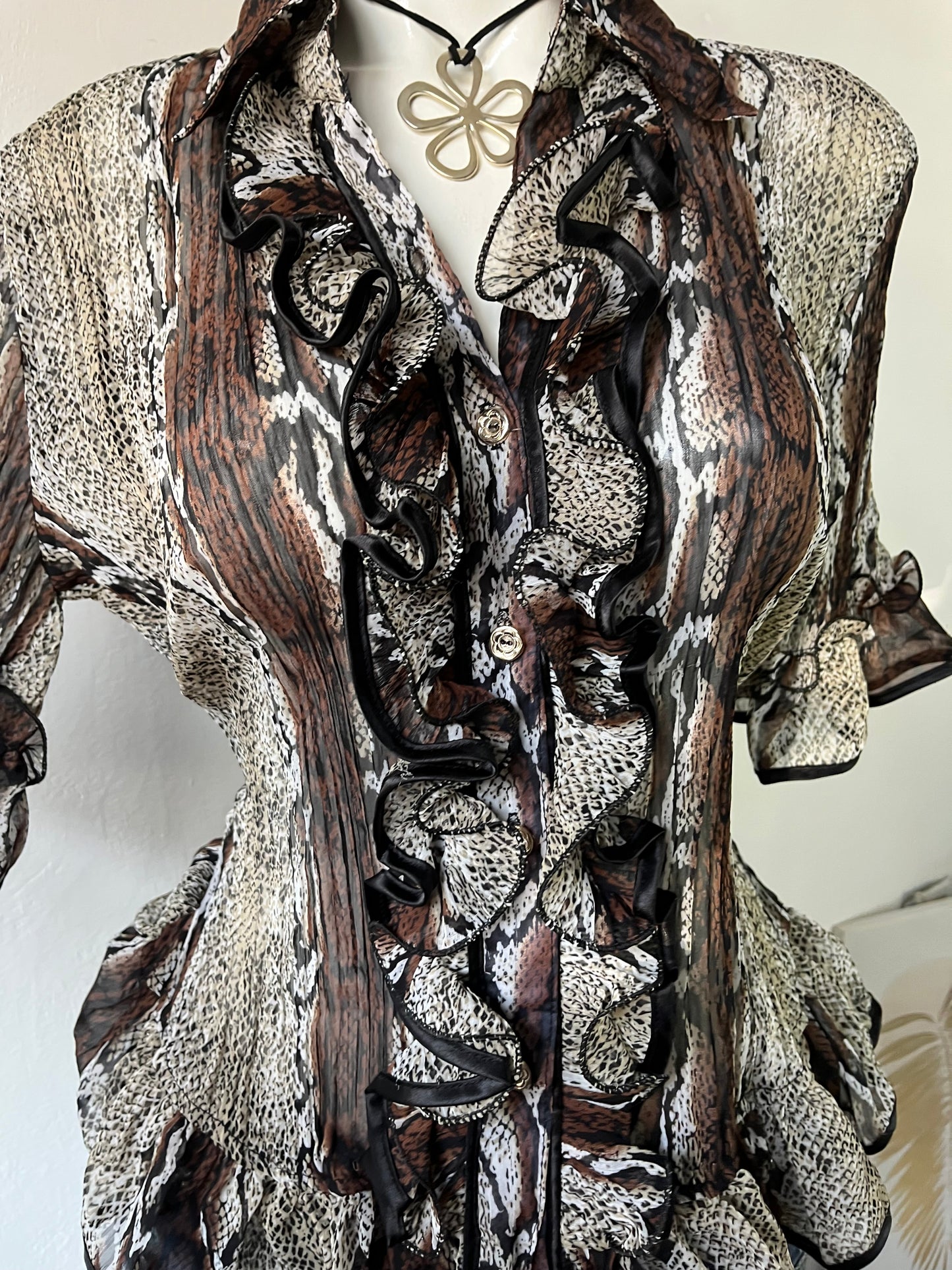 Animal print top with back tie