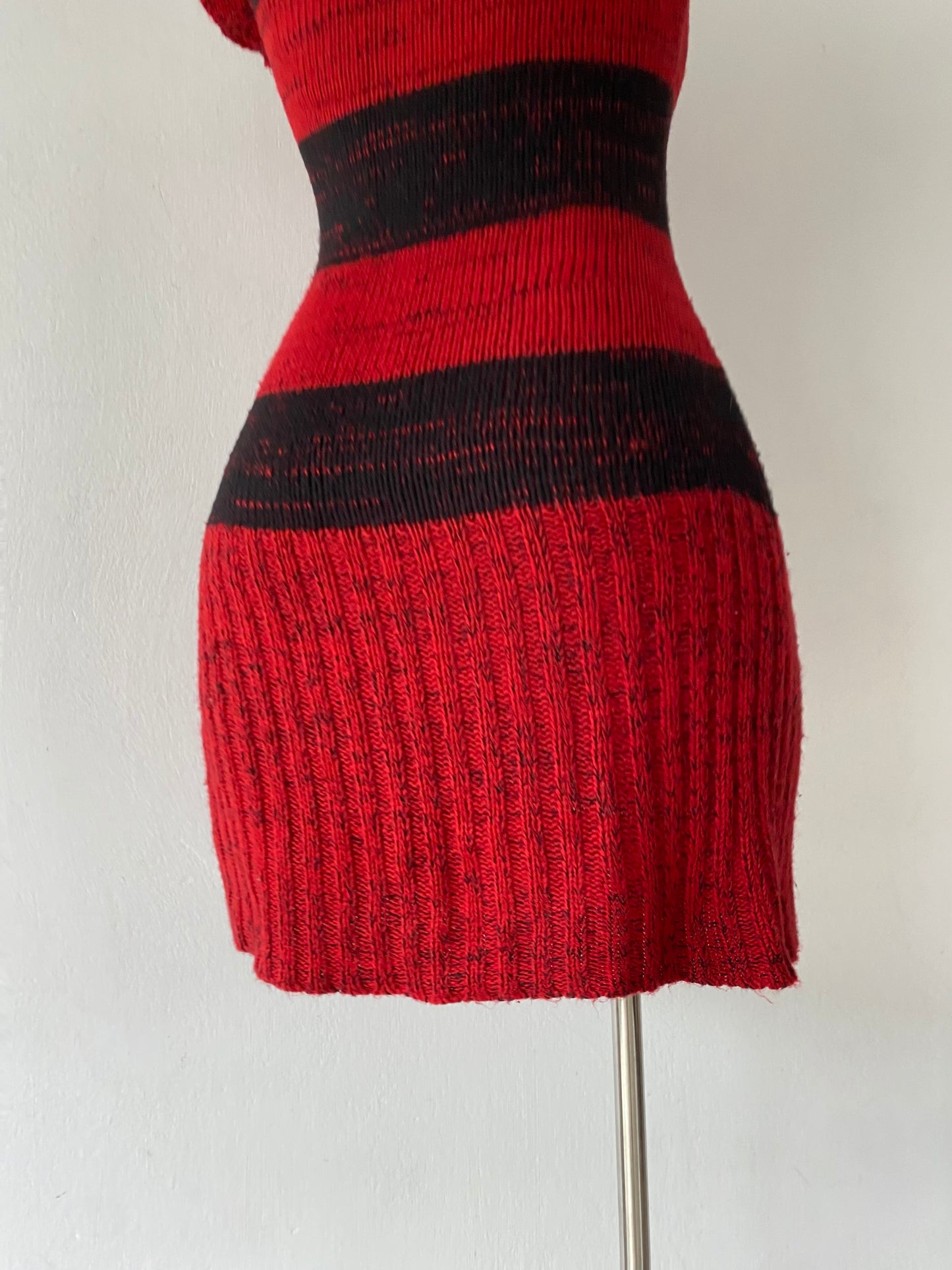 Knitted mini dress + scarf