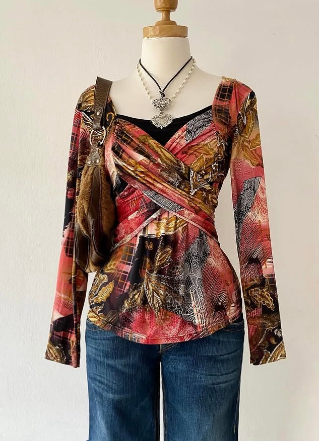 Adorable bohemian wrap top