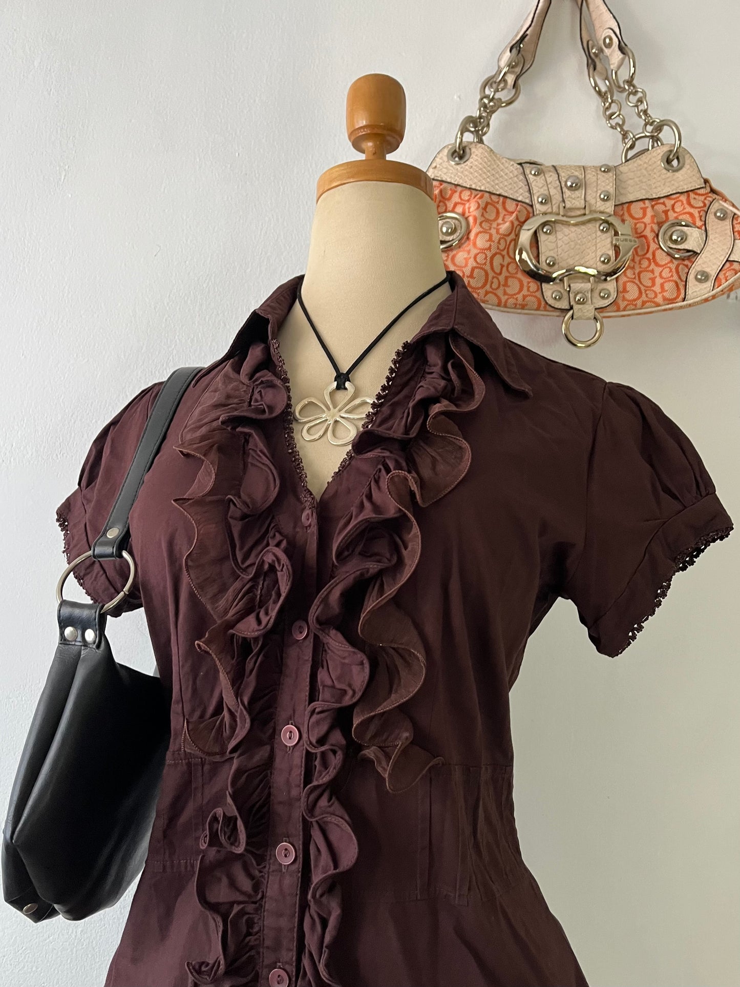 Brown victorian-style blouse