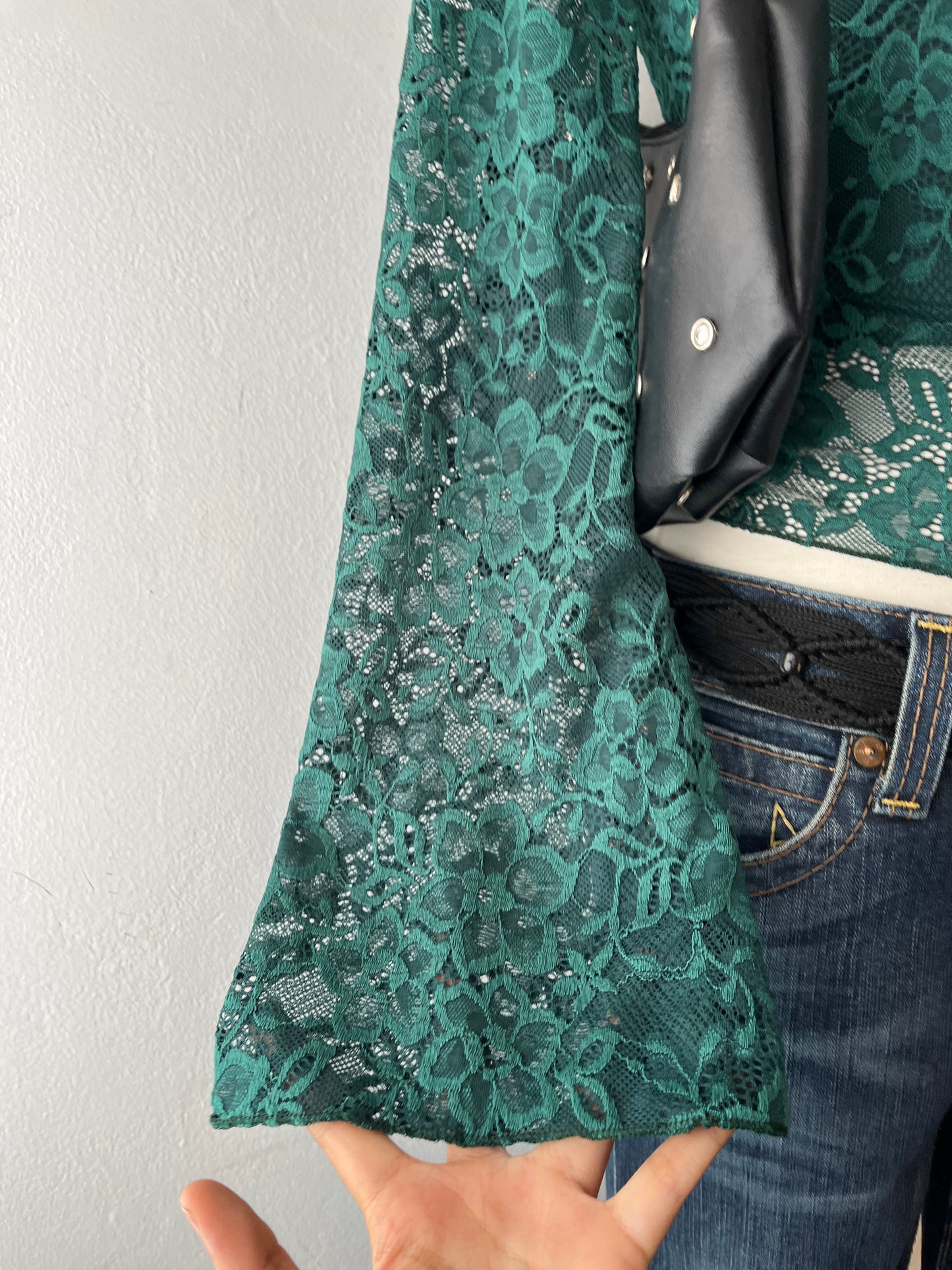 Lace top with bell-sleeves