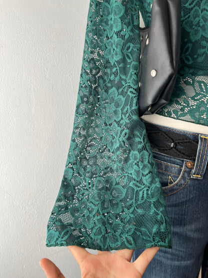 Lace top with bell-sleeves