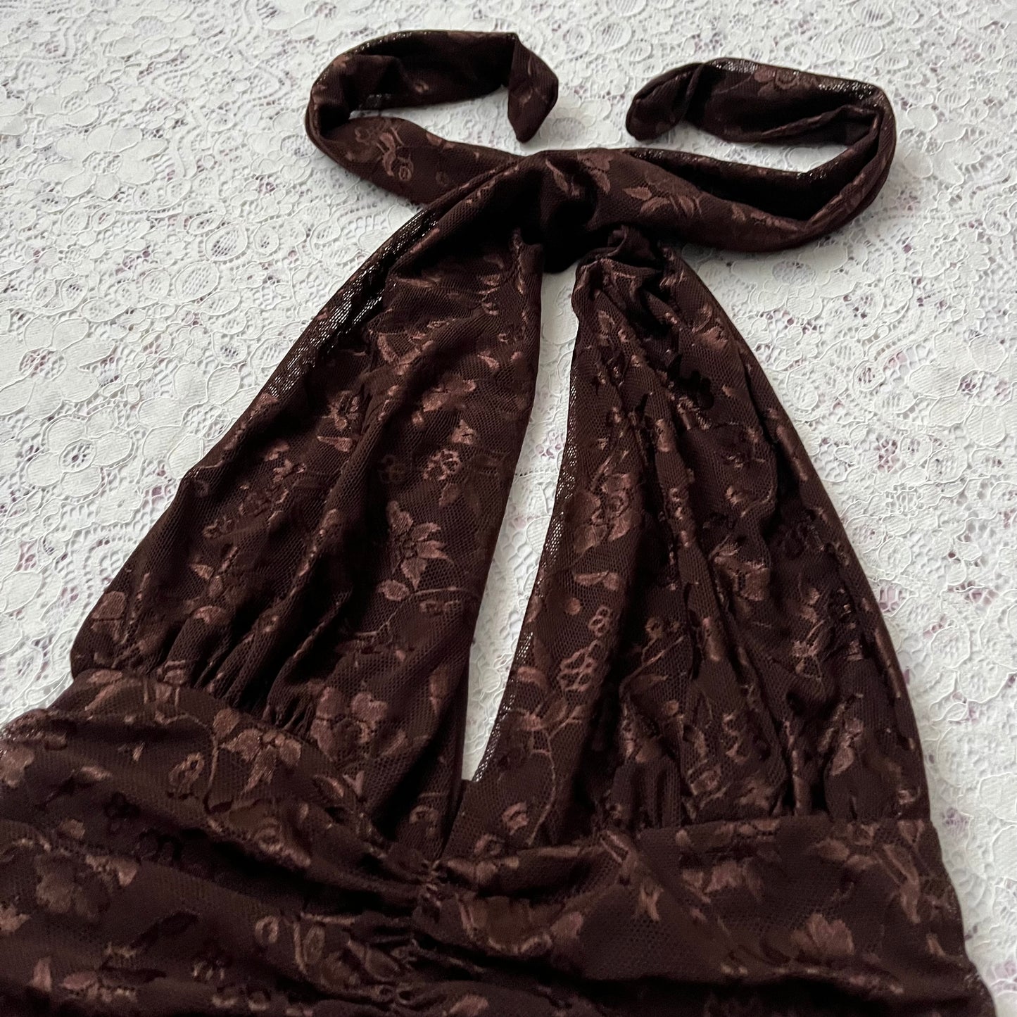 Coquette halter lace top