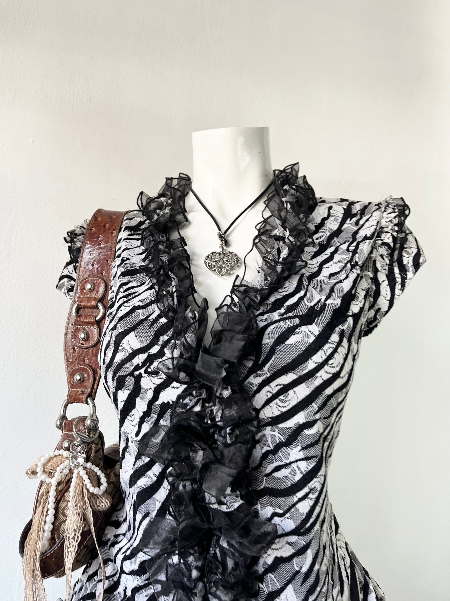 Animal print top- size M