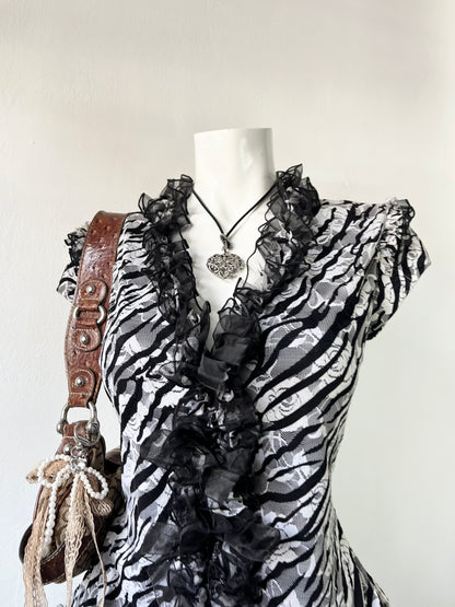 Animal print top- size M