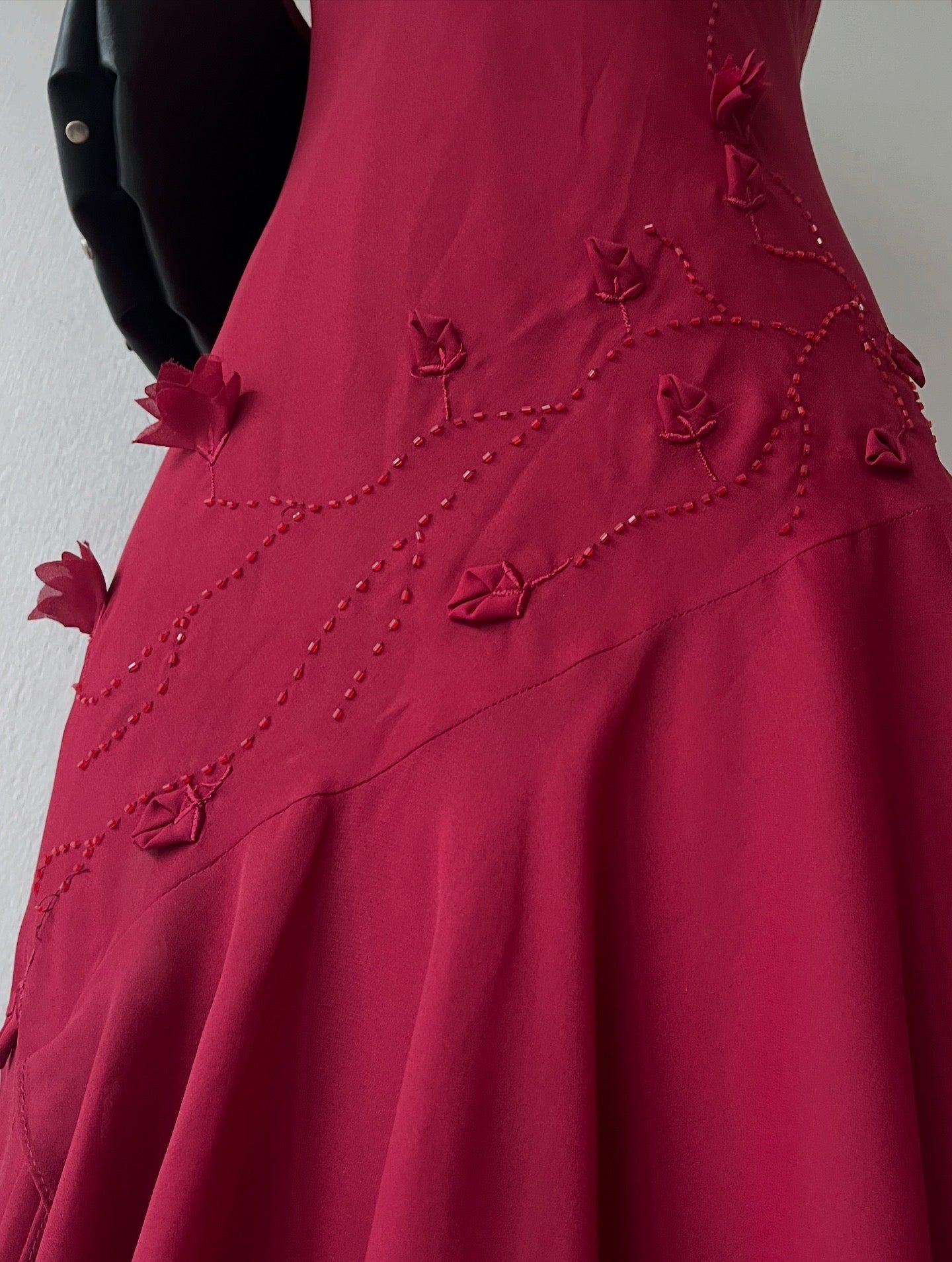 Burgundy asymmetric dress