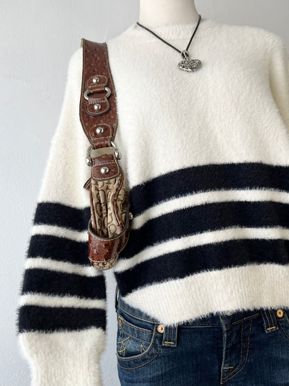 Oversized black and white sweater