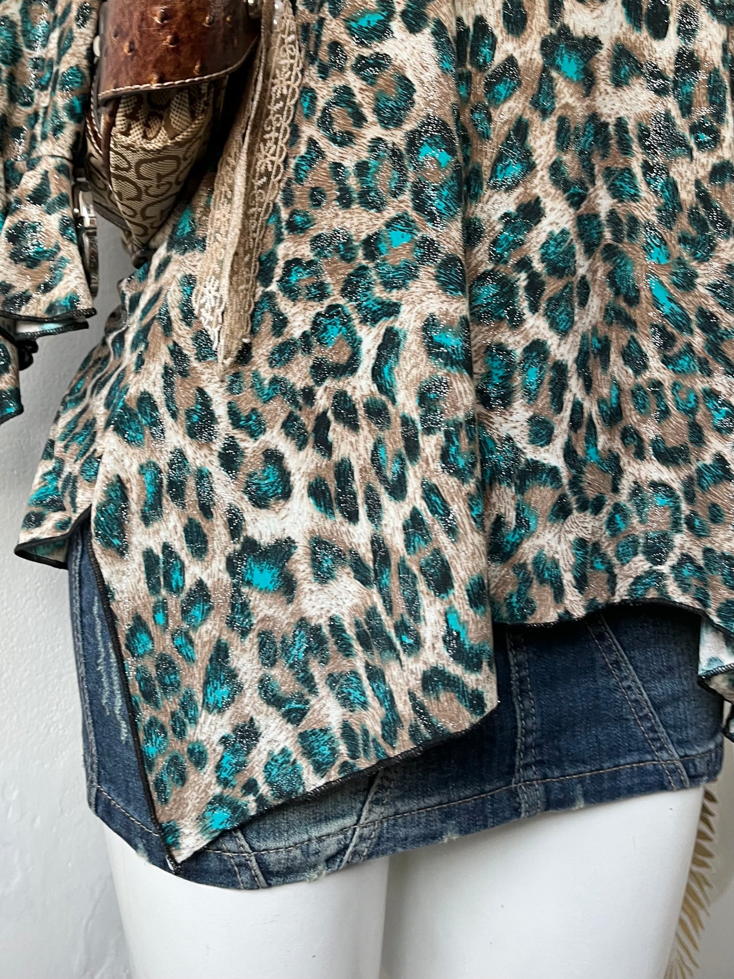 Off shoulder animal print top- size M