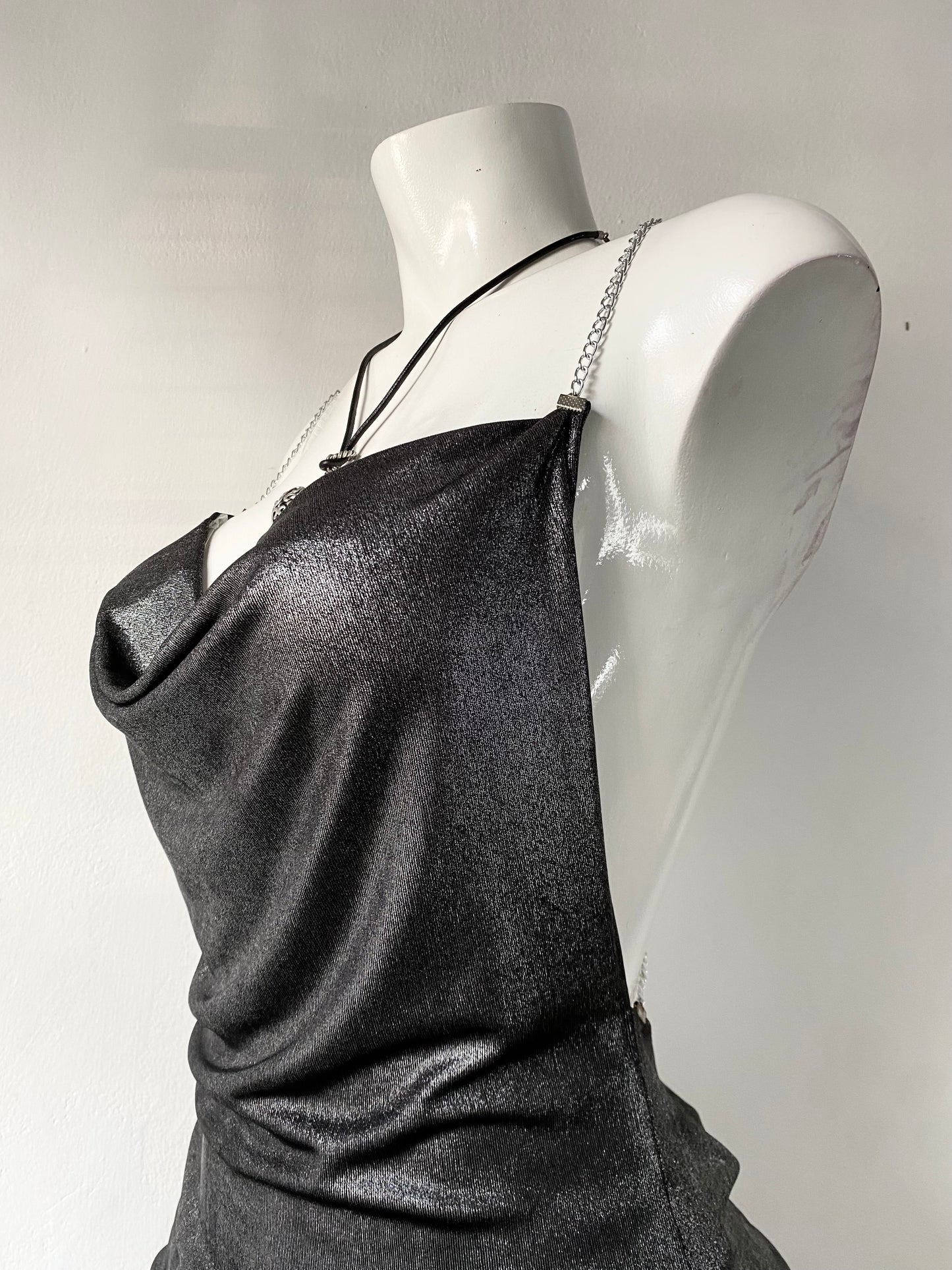 Iridescent long top