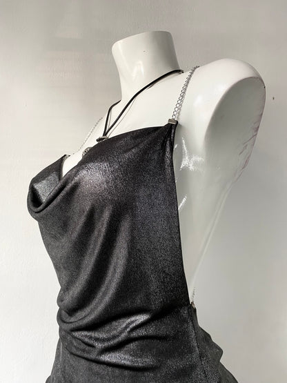 Iridescent long top