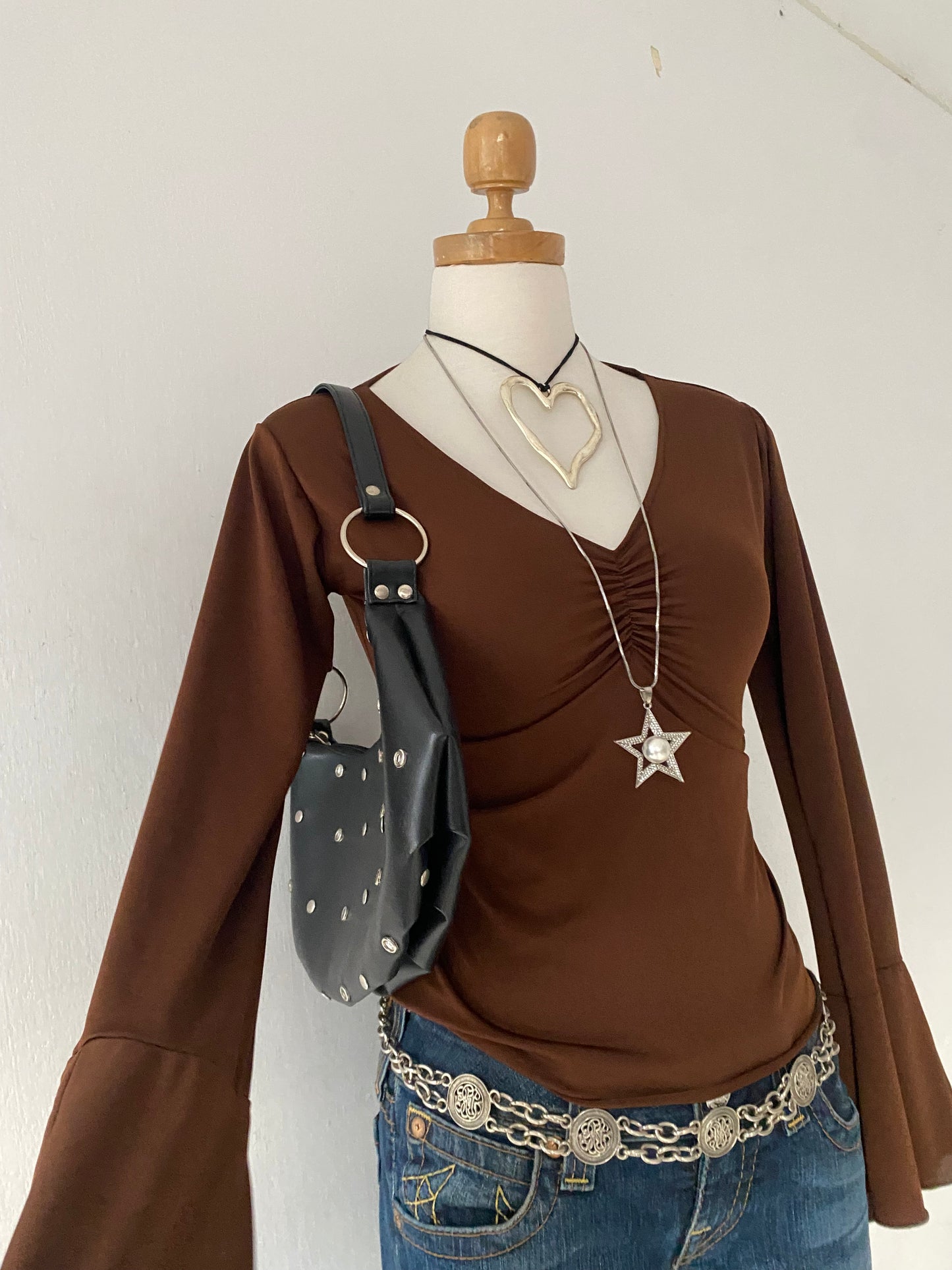 Bell-sleeved top