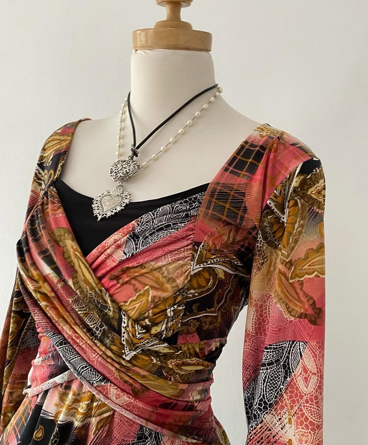 Adorable bohemian wrap top