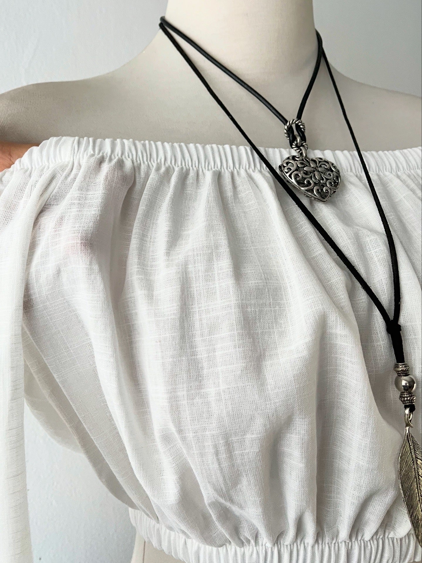 Bell-sleeved off shoulder top