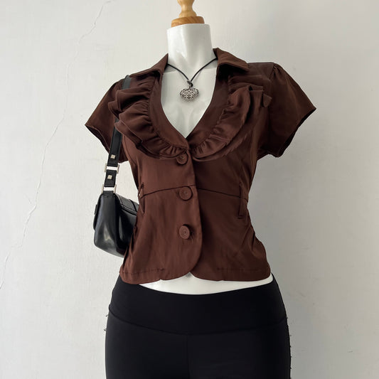 brown siren office blouse