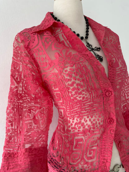 Pink lace blouse