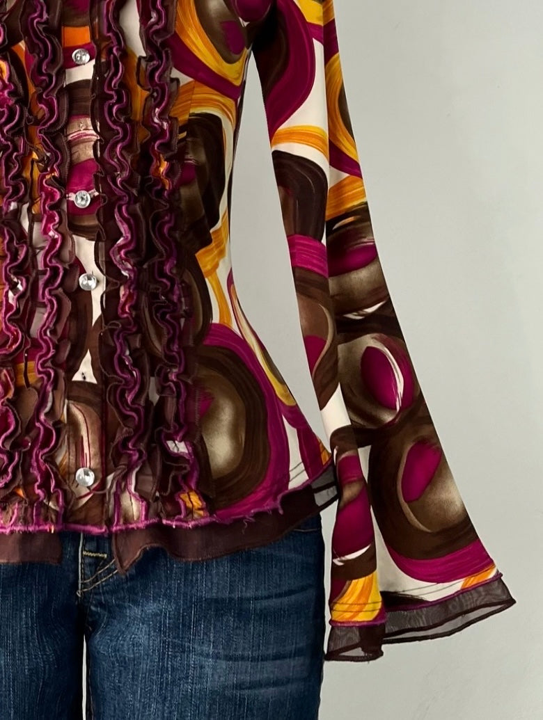 Victorian-style bell-sleeved top