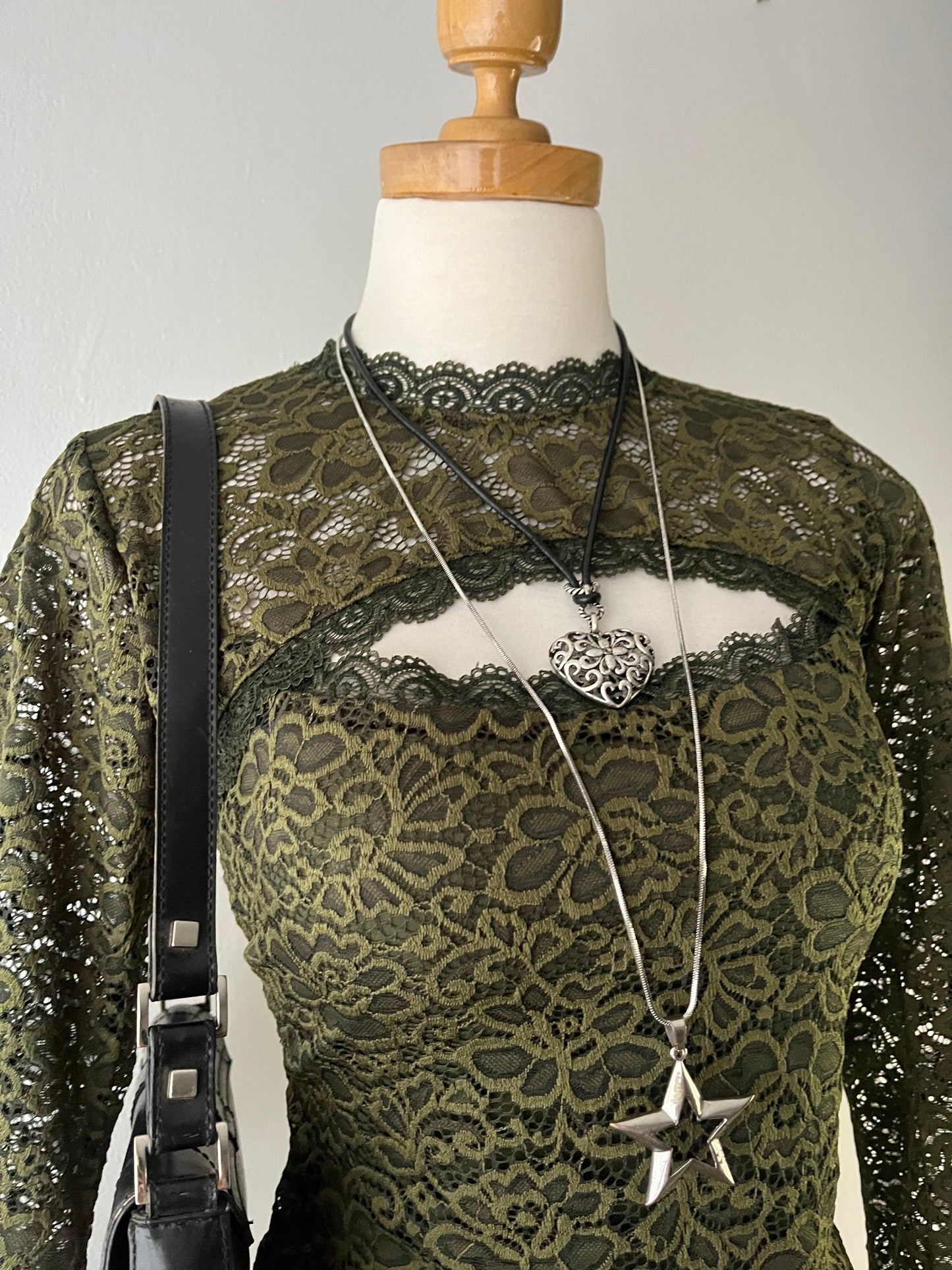 Lace top with flared sleeves