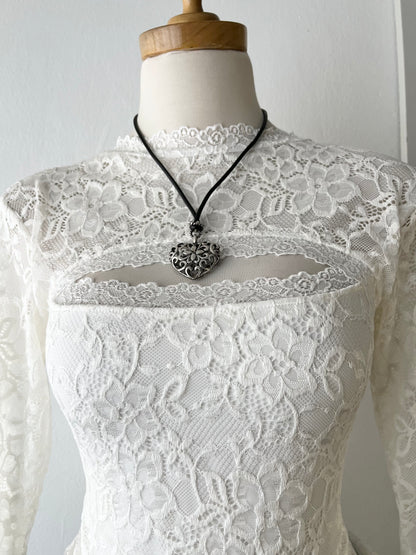 Lace top with flared sleeves