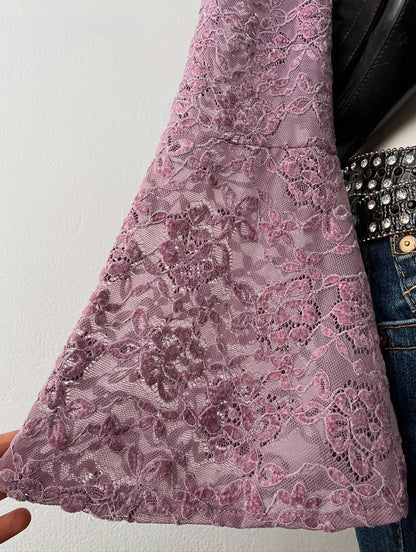 Corset top with flared sleeves