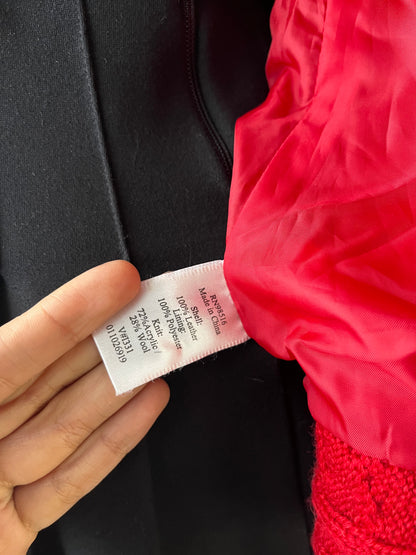 Cable knit and leather suede jacket