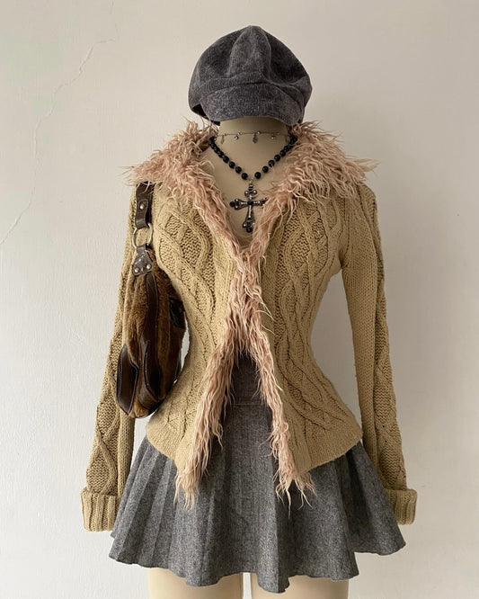 Beige boho cardigan