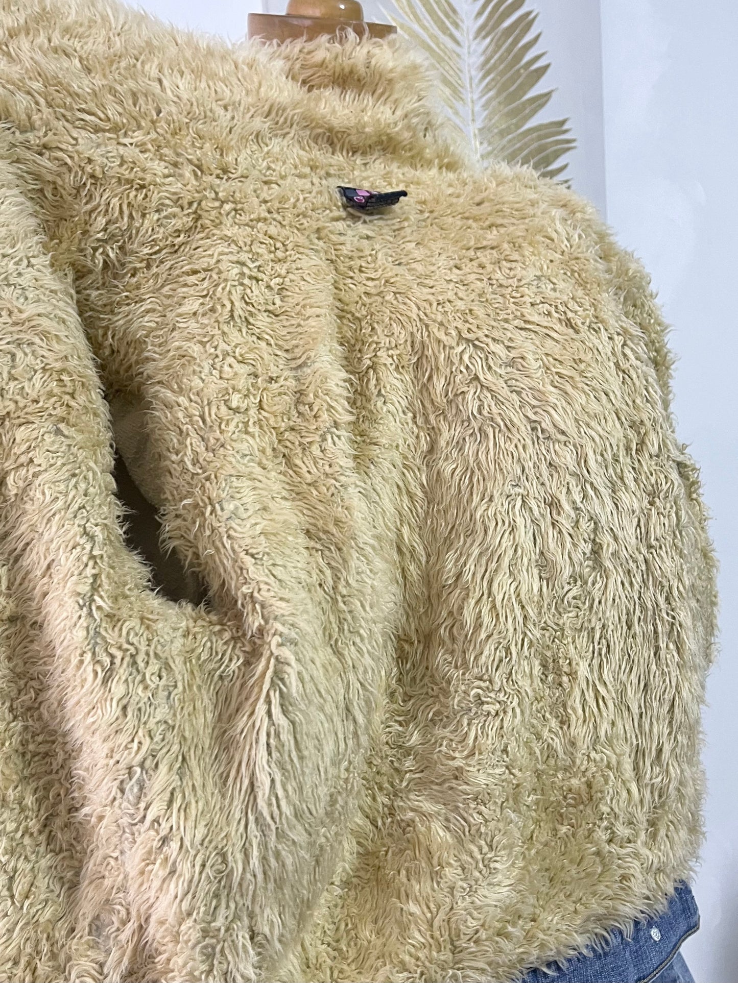 Denim jacket with warm sherpa lining