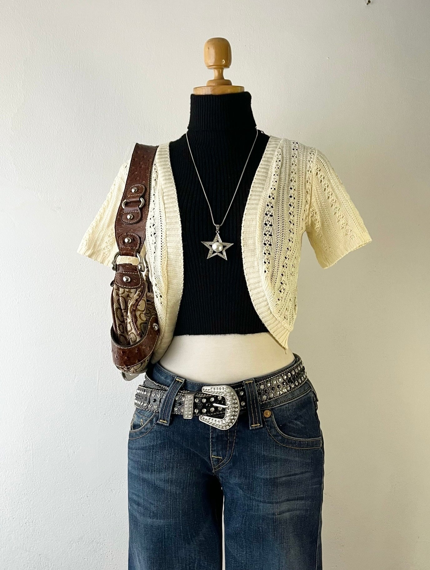 Knitted waist cardigan