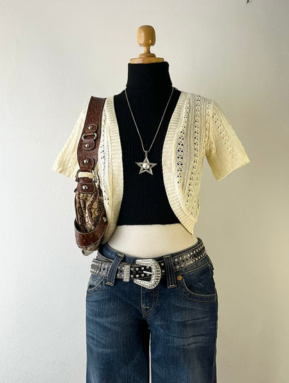 Knitted waist cardigan