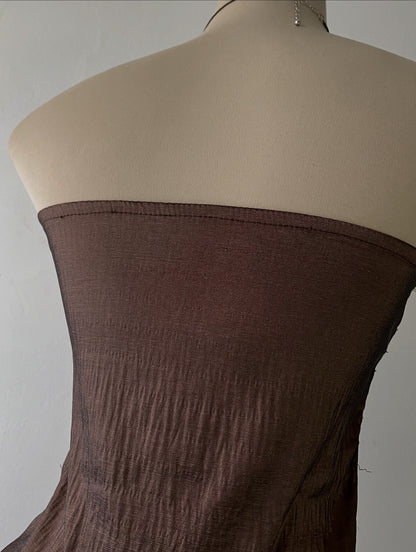 Iridescent brown corset top