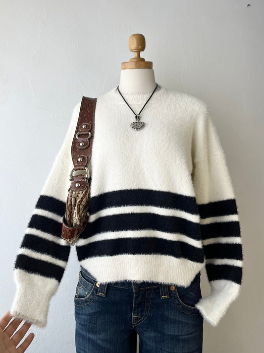 Oversized black and white sweater