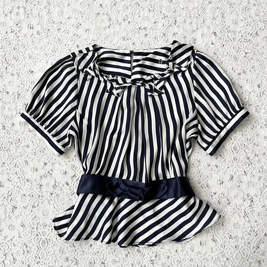 Striped coquette blouse