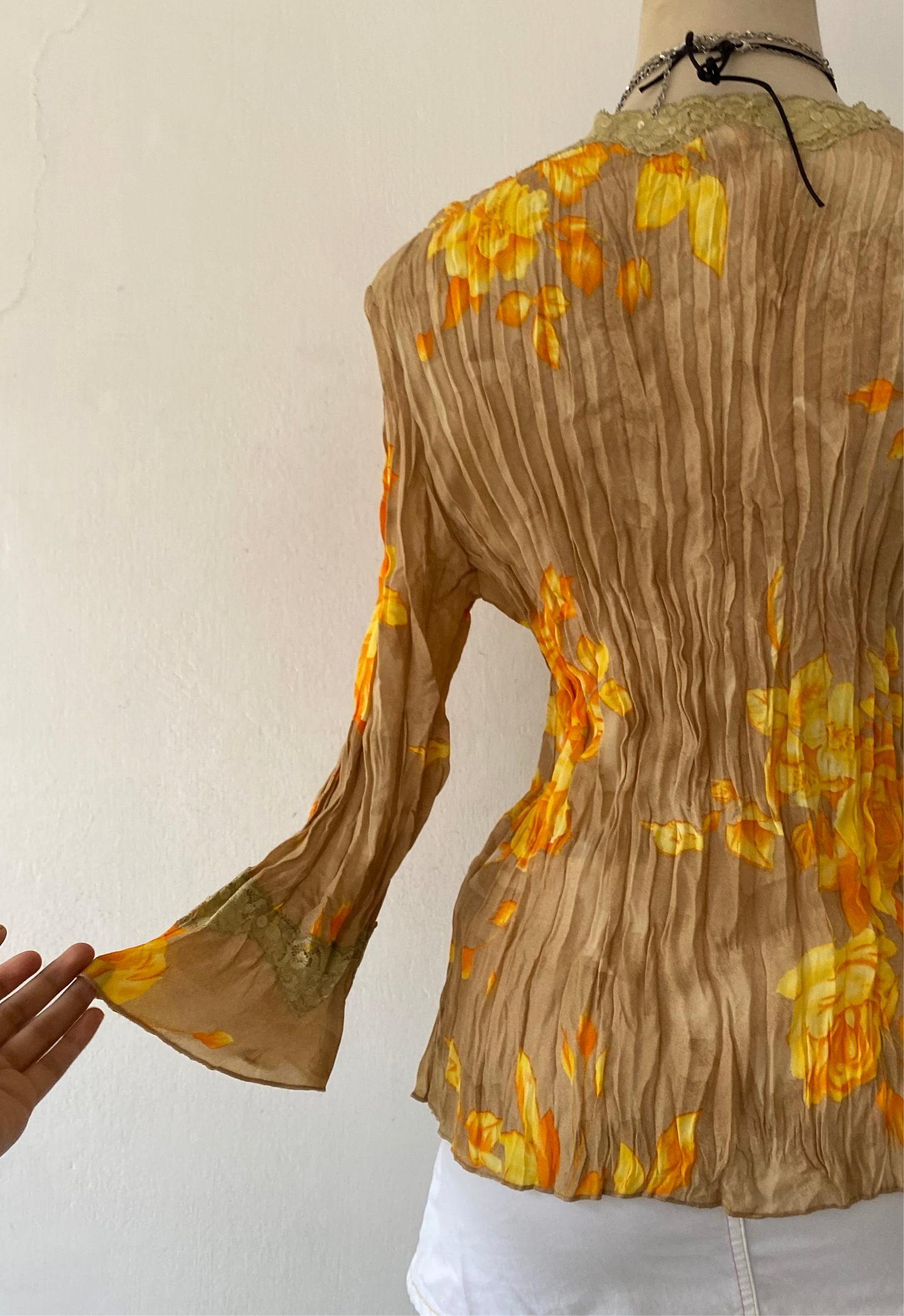 Beige floral blouse