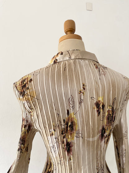 Floral satin blouse