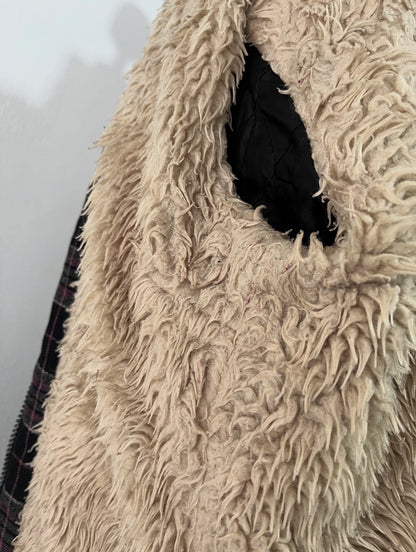 Plaid jacket with warm sherpa lining