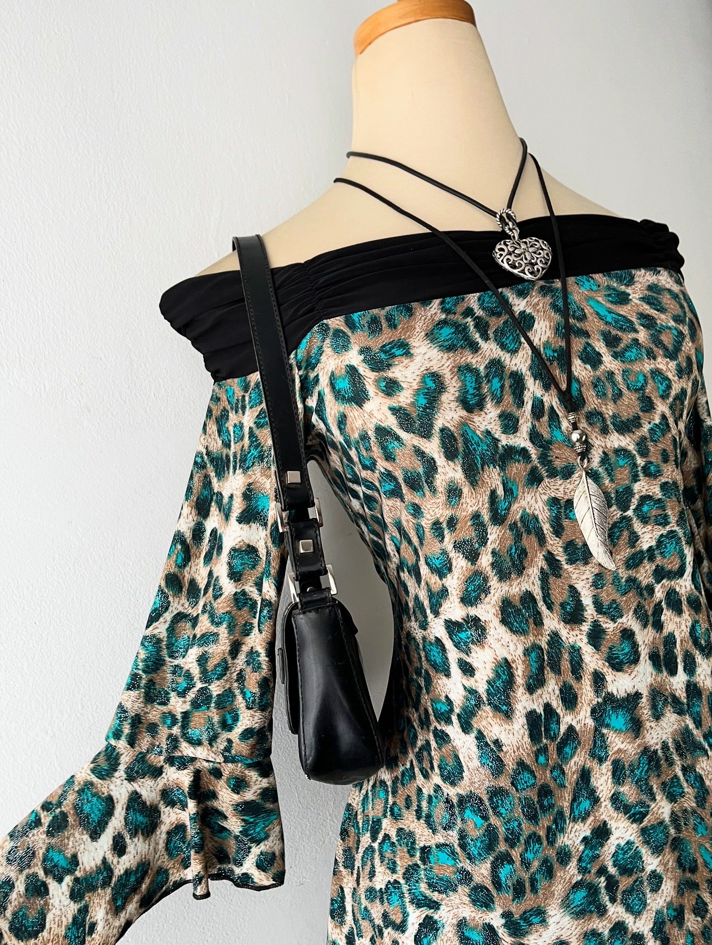 Cheetah print off shoulder top