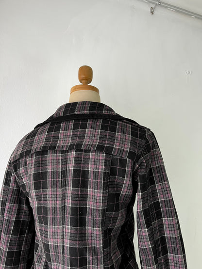 Plaid jacket with warm sherpa lining