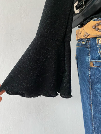 Bell-sleeved top