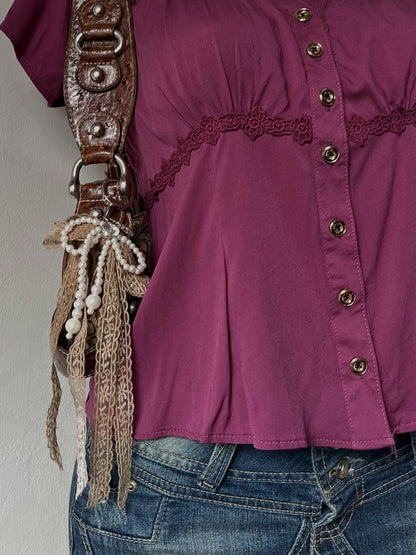 Coquette magenta top