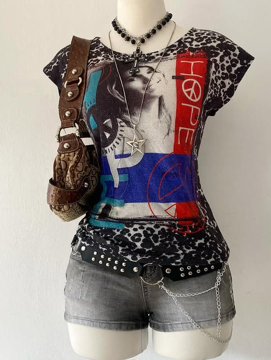 Y2k glitter top hope