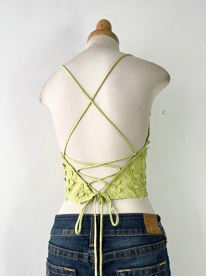 Floral top with adjustable tie