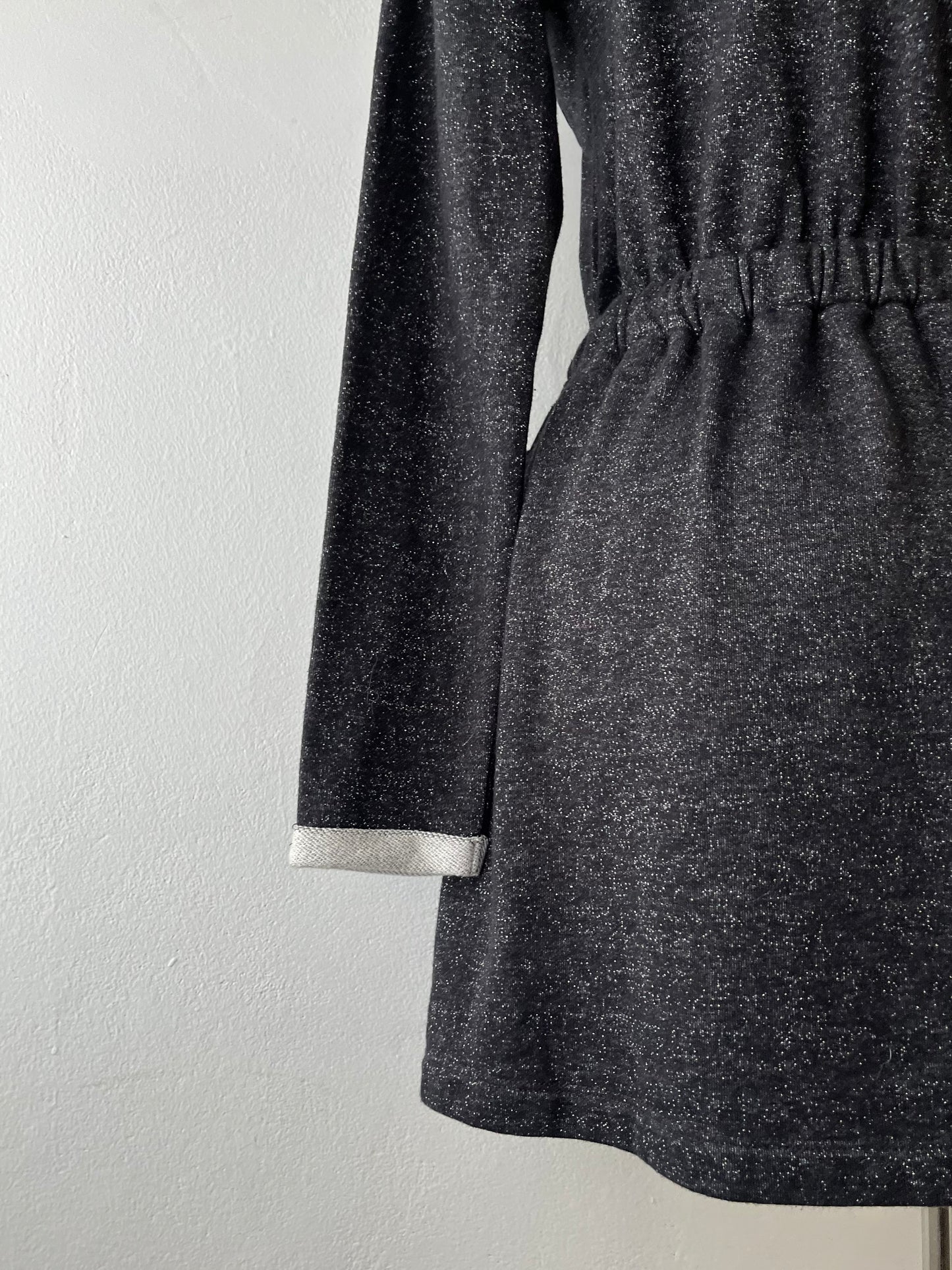 Dark gray long-sleeved dress