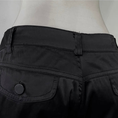 Mini shorts negro de seda satín - size M