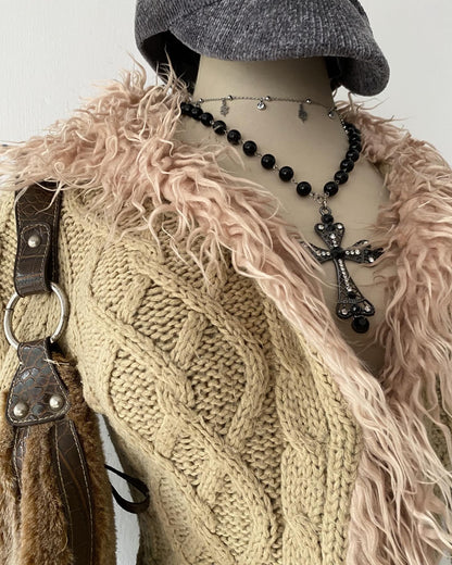 Beige boho cardigan