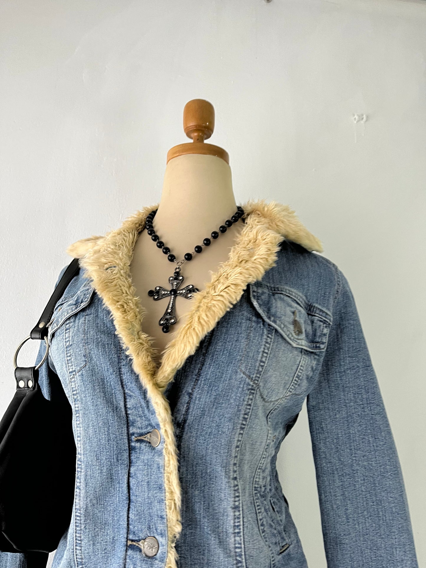 Denim jacket with warm sherpa lining